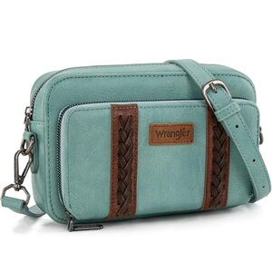 Wrangler Crossbody Bag Small Multi Pocket with Adjustable Strap 7.8 x3.2 x5.6 in